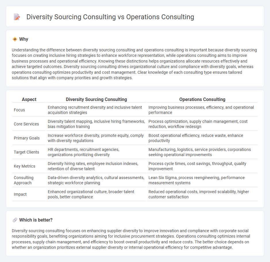 Diversity Sourcing Consulting vs Operations Consulting in Consulting