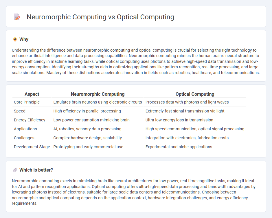 Neuromorphic Computing vs Optical Computing in Technology