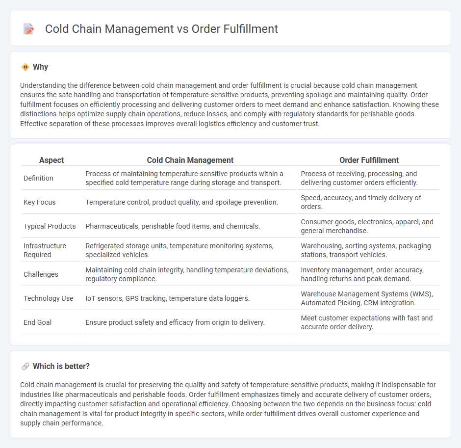 Cold Chain Management vs Order Fulfillment in Logistics