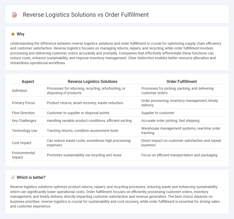 Reverse Logistics Solutions vs Order Fulfillment in Logistics