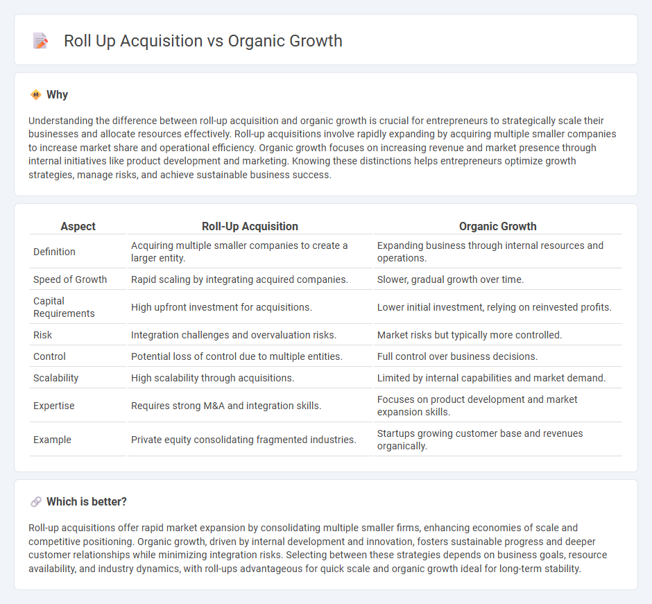 Roll Up Acquisition vs Organic Growth in Entrepreneurship