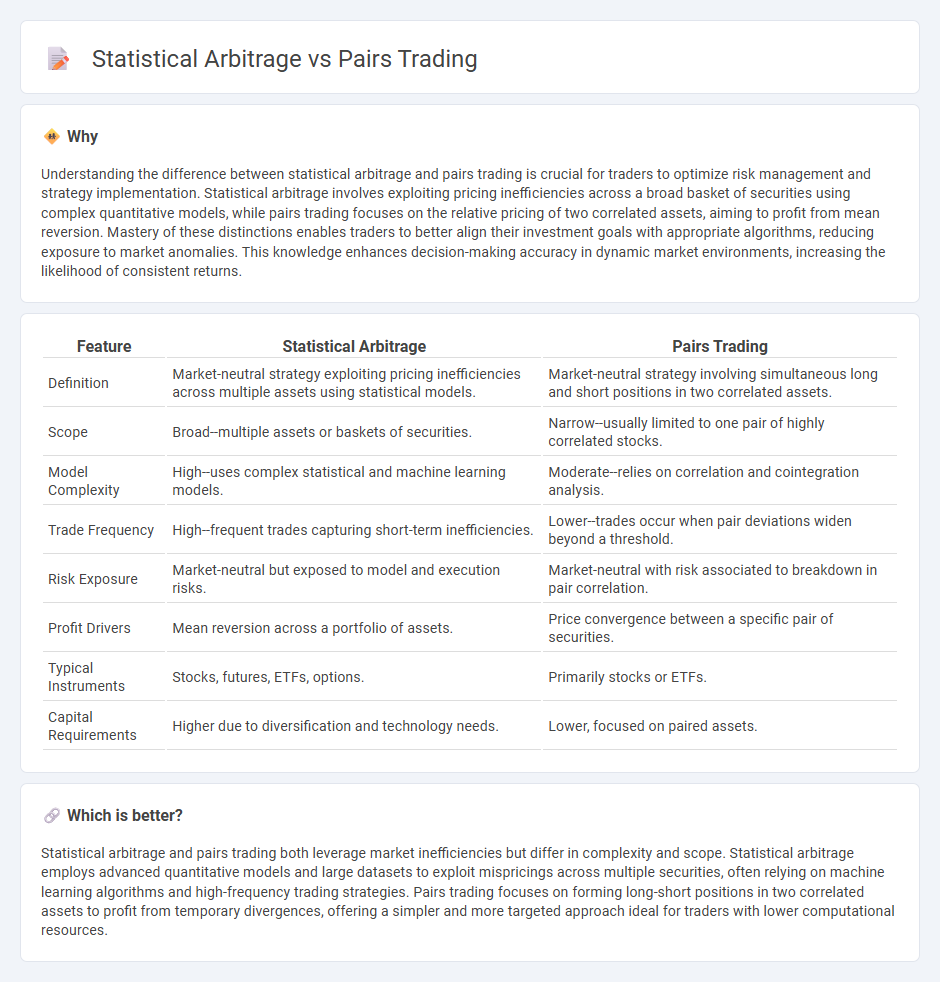 Statistical Arbitrage vs Pairs Trading in Trading