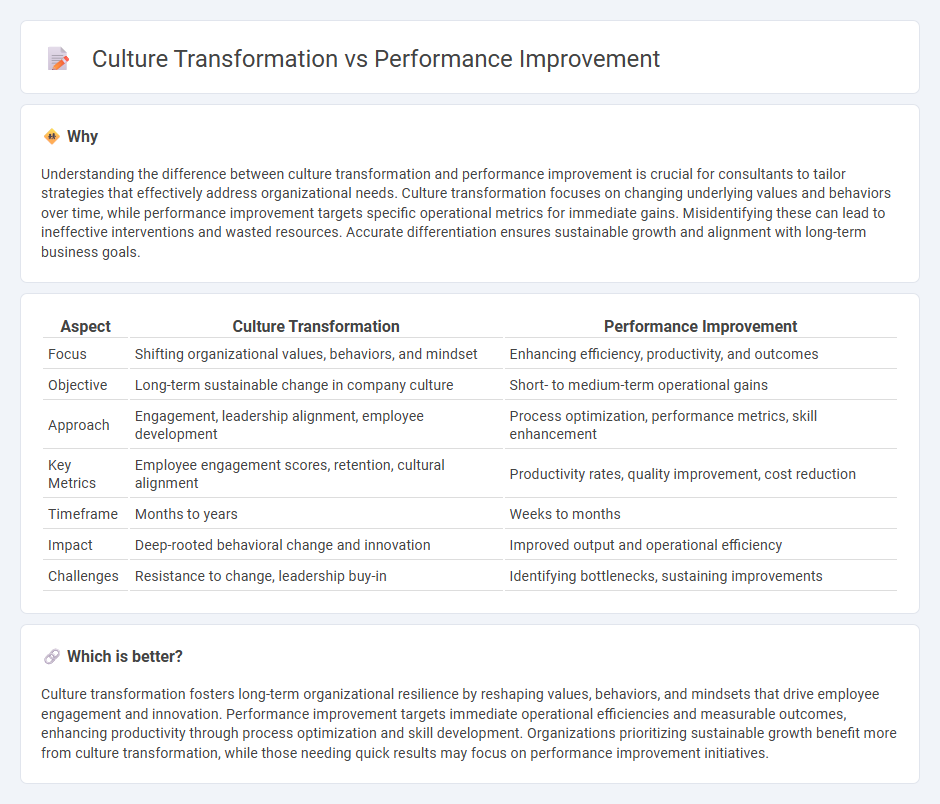 Culture Transformation vs Performance Improvement in Consulting