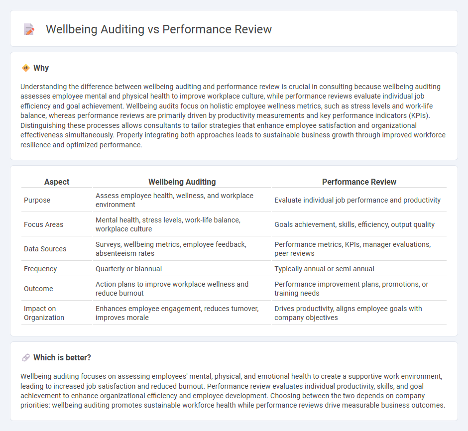 Wellbeing Auditing vs Performance Review in Consulting