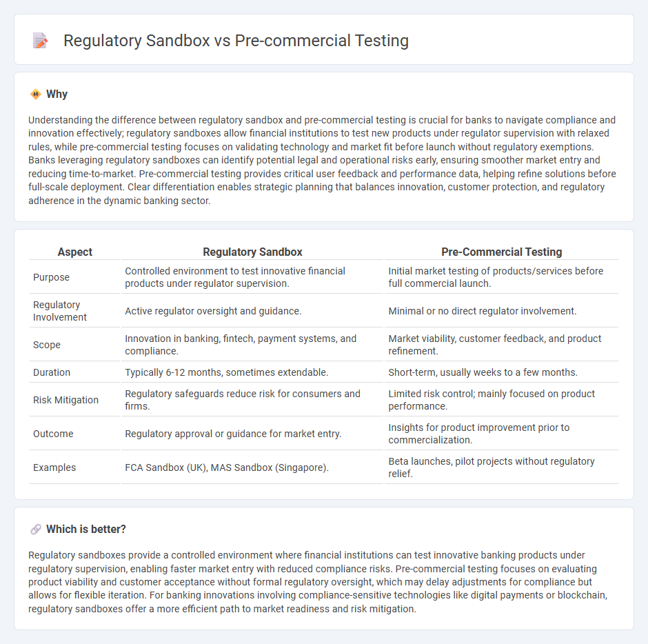 Regulatory Sandbox vs Pre-Commercial Testing in Banking