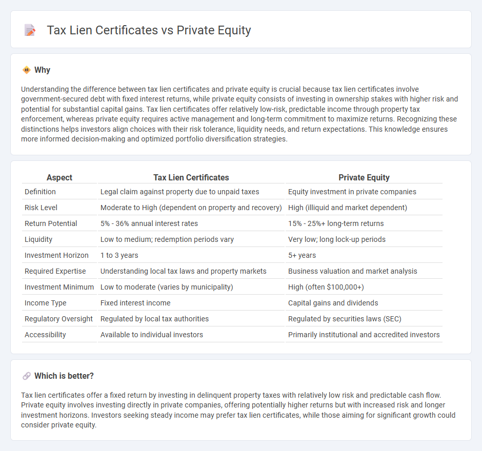 Tax Lien Certificates vs Private Equity in Investment