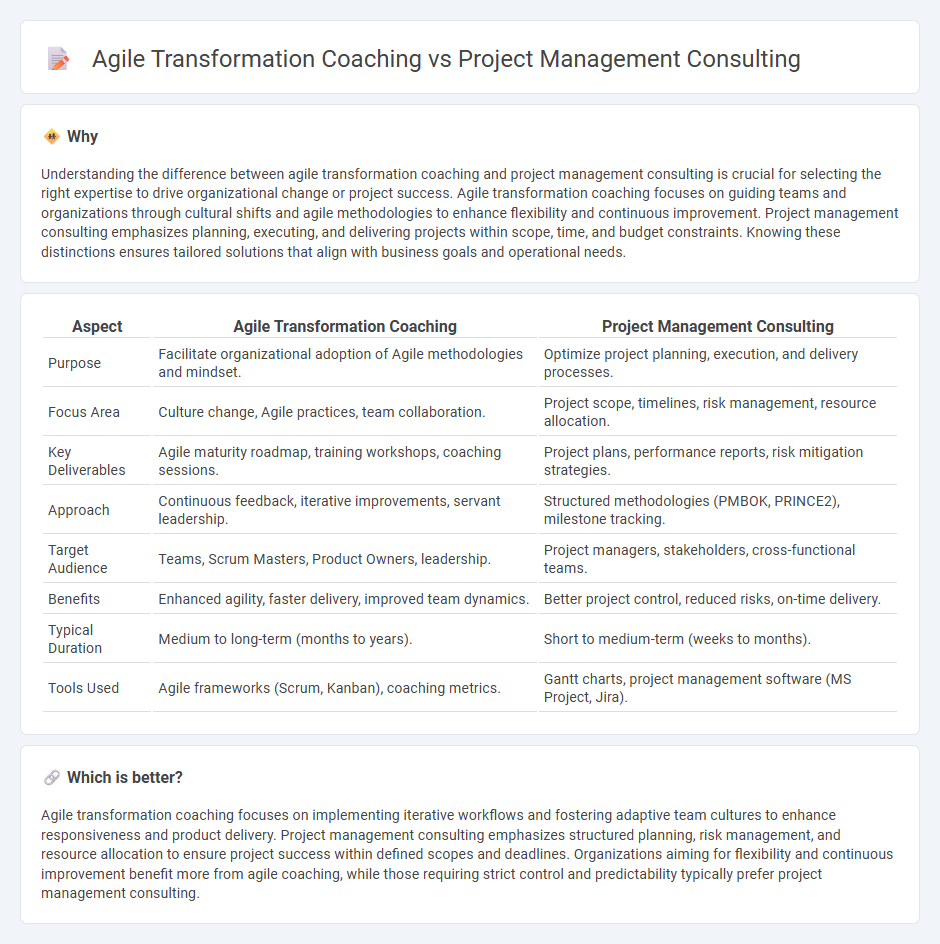 Agile Transformation Coaching vs Project Management Consulting in Consulting