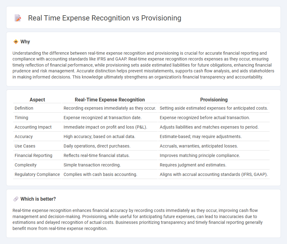 Real Time Expense Recognition vs Provisioning in Accounting