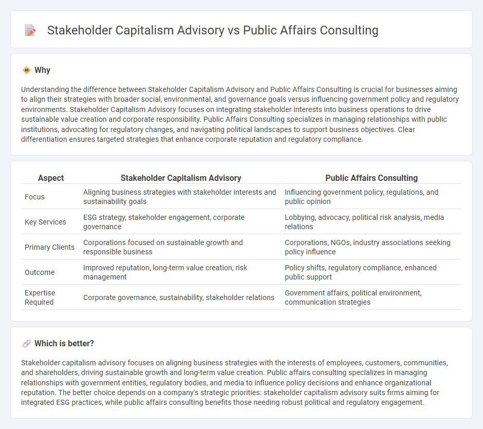 Stakeholder Capitalism Advisory vs Public Affairs Consulting in Consulting