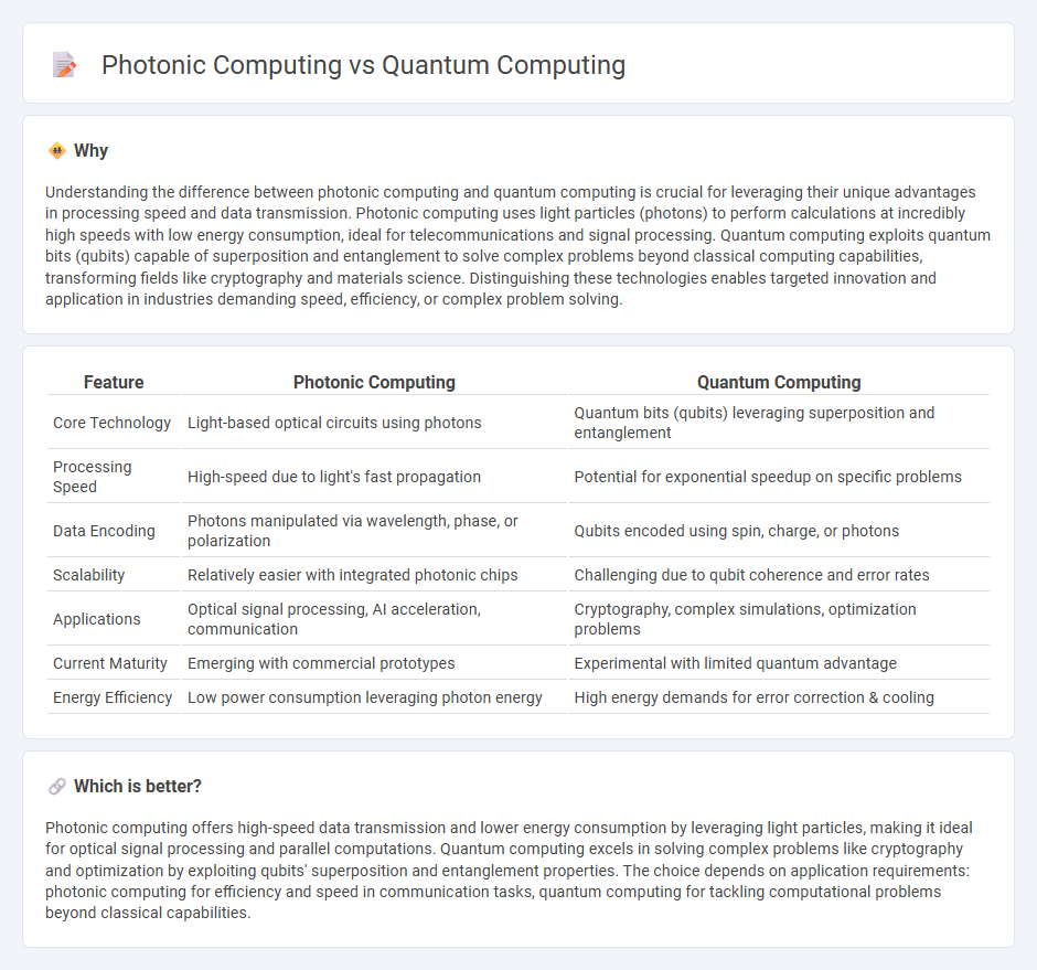 Photonic Computing vs Quantum Computing in Technology