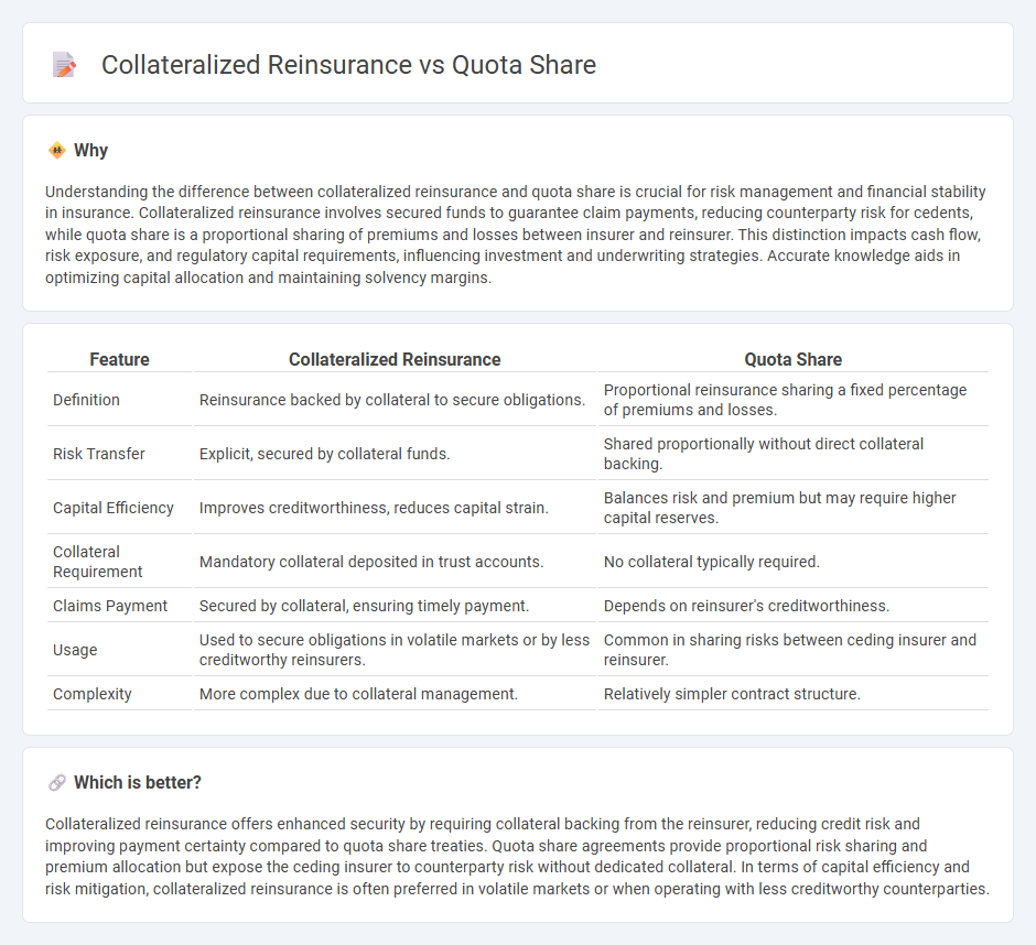 Collateralized Reinsurance vs Quota Share in Finance