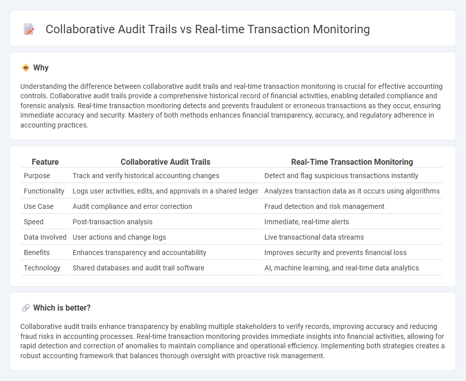 Collaborative Audit Trails vs Real-Time Transaction Monitoring in Accounting
