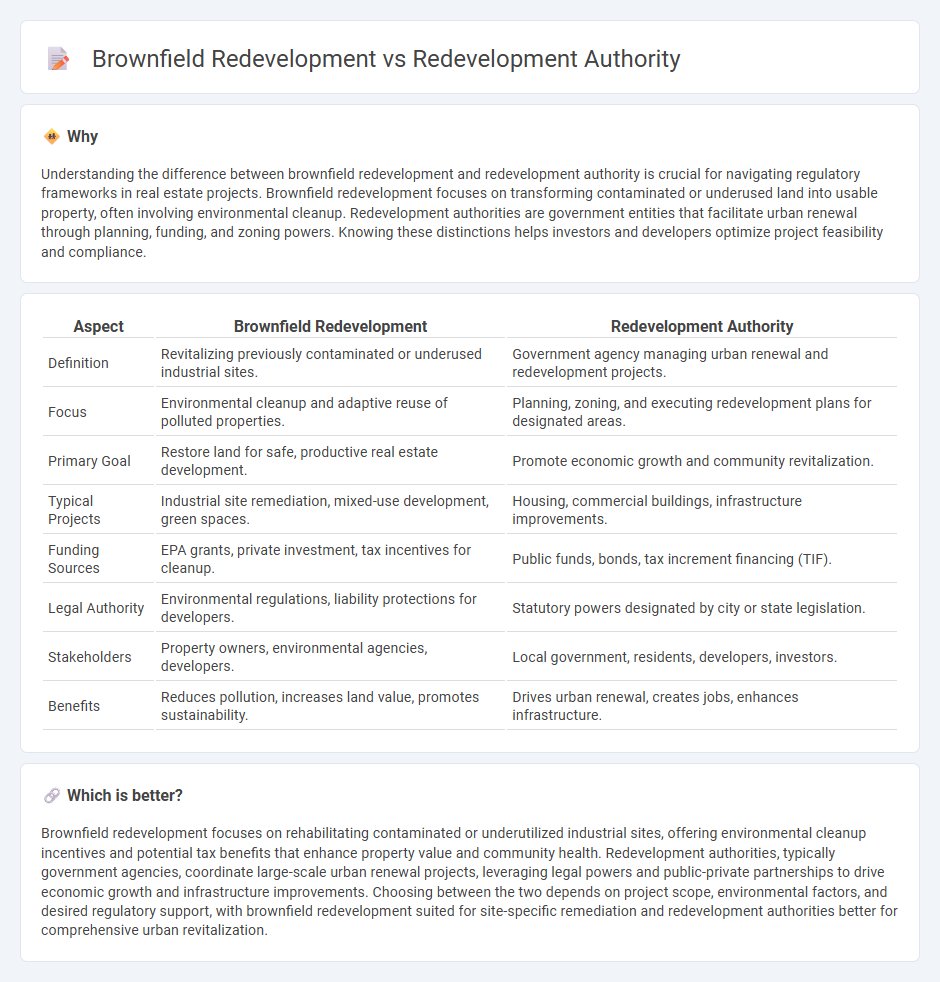 Brownfield Redevelopment vs Redevelopment Authority in Real Estate