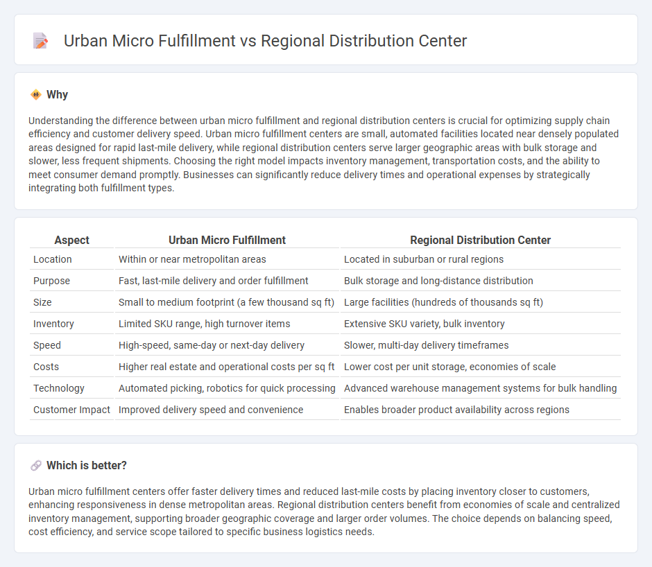 Urban Micro Fulfillment vs Regional Distribution Center in Logistics
