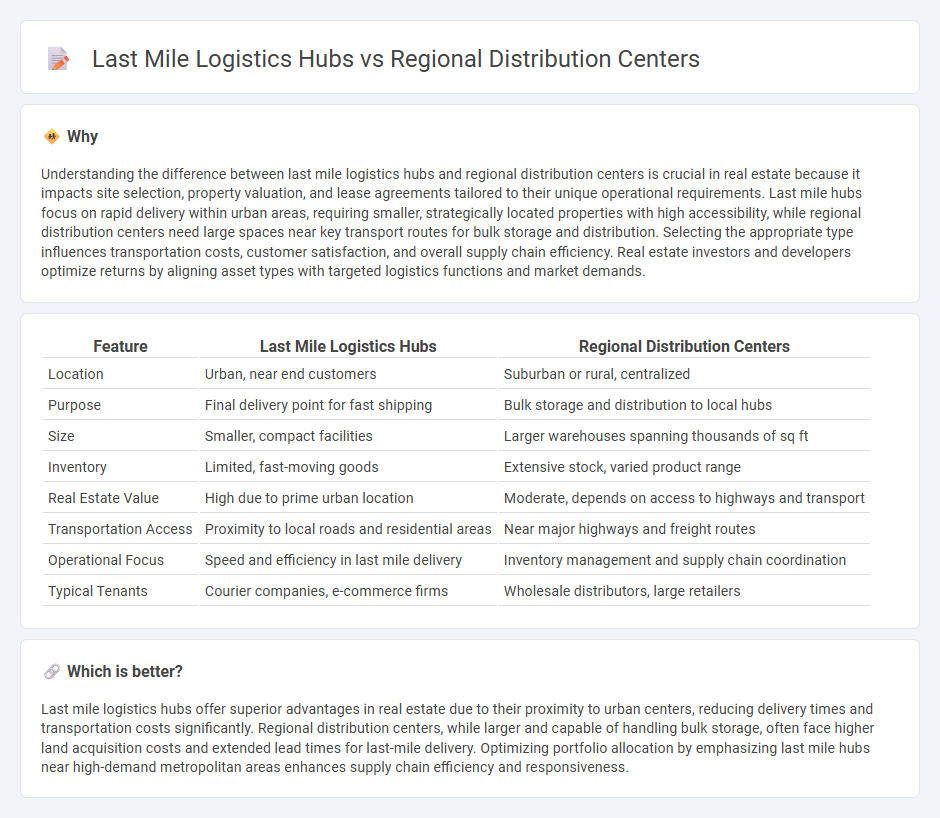 Last Mile Logistics Hubs vs Regional Distribution Centers in Real Estate