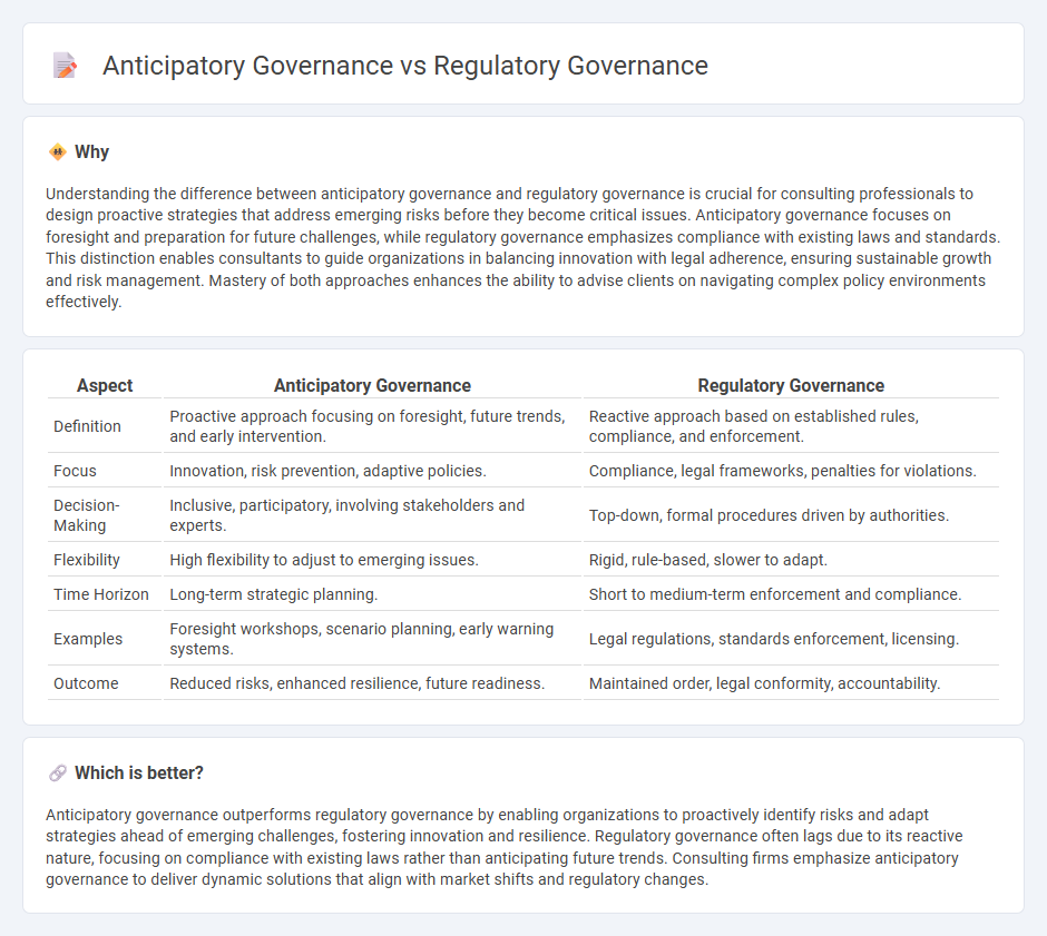 Anticipatory Governance vs Regulatory Governance in Consulting