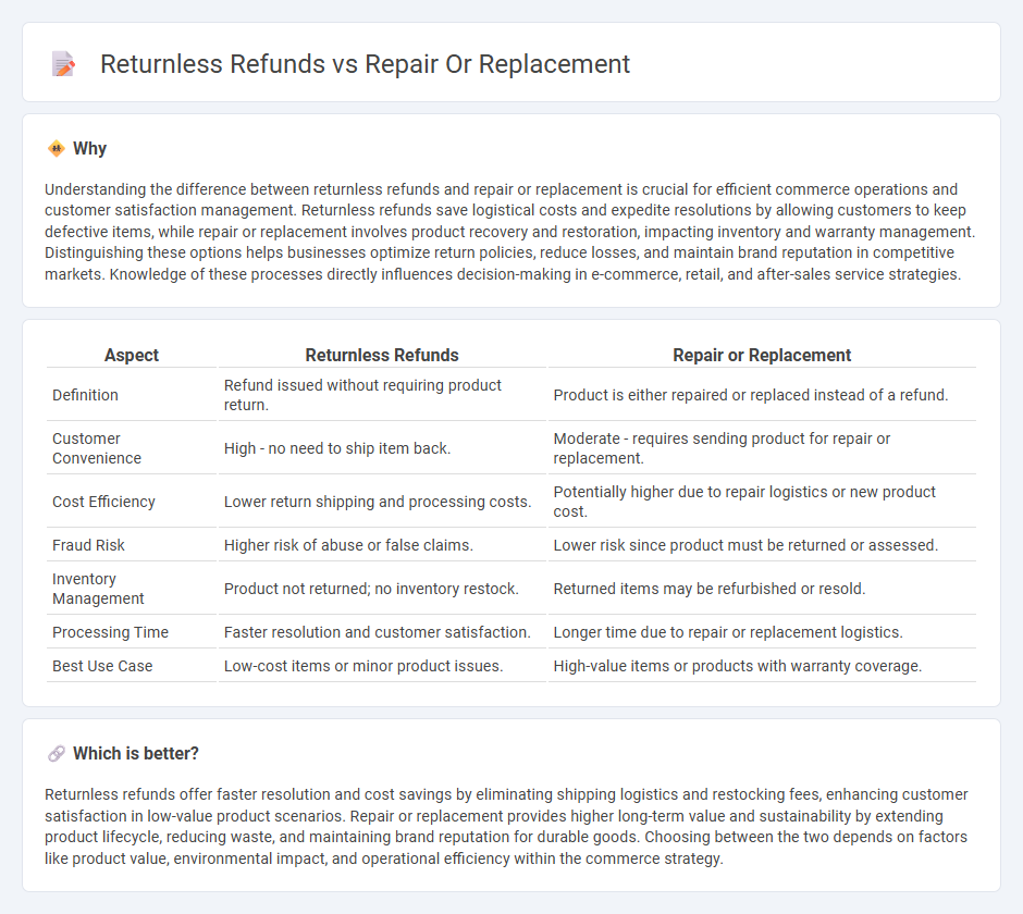 Returnless Refunds vs Repair Or Replacement in Commerce