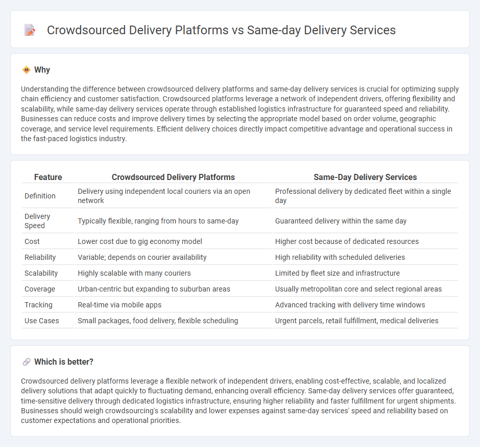 Crowdsourced Delivery Platforms vs Same-Day Delivery Services in Logistics