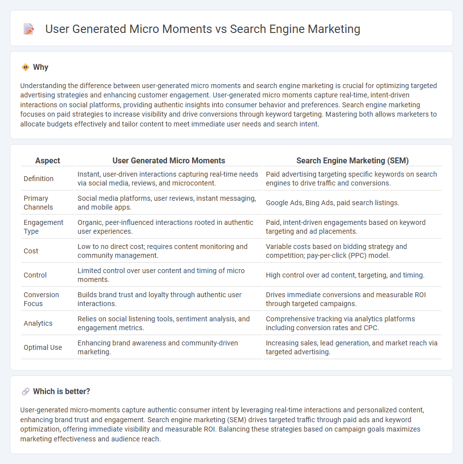 User Generated Micro Moments vs Search Engine Marketing in Marketing
