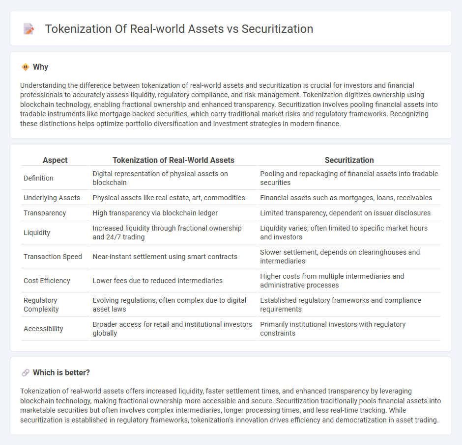 Tokenization Of Real-World Assets vs Securitization in Finance