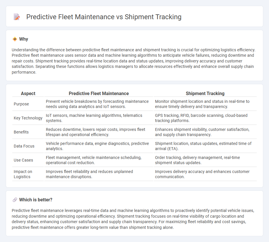 Predictive Fleet Maintenance vs Shipment Tracking in Logistics