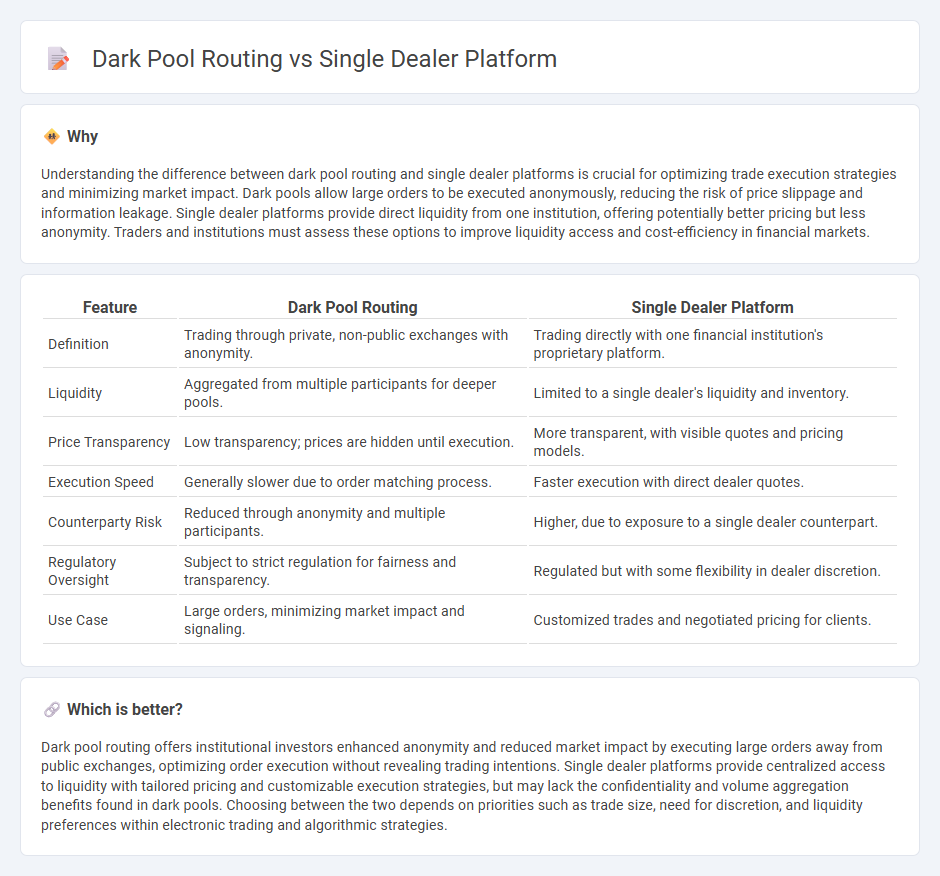 Dark Pool Routing vs Single Dealer Platform in Finance