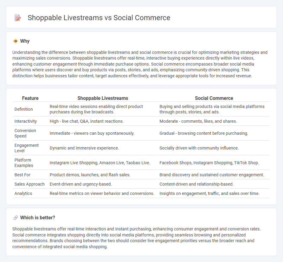 Shoppable Livestreams vs Social Commerce in Commerce