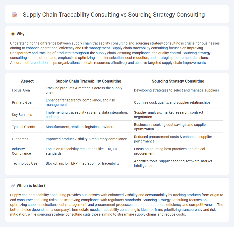Supply Chain Traceability Consulting vs Sourcing Strategy Consulting in Consulting