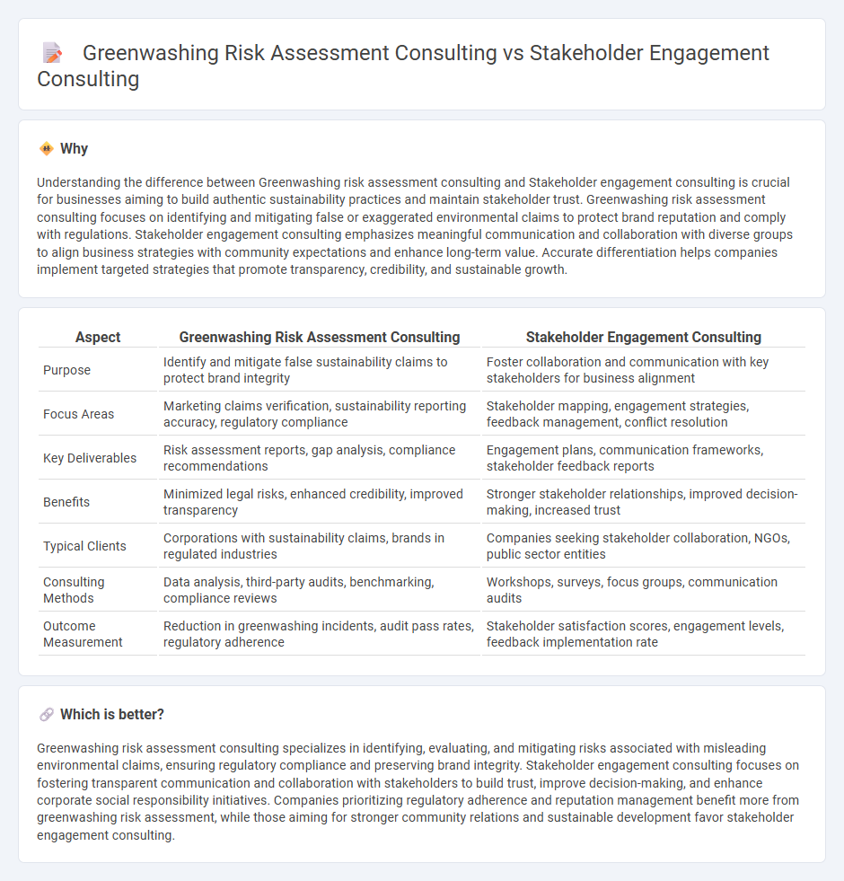 Greenwashing Risk Assessment Consulting vs Stakeholder Engagement Consulting in Consulting