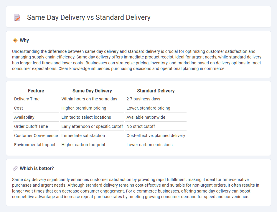 Same Day Delivery vs Standard Delivery in Commerce