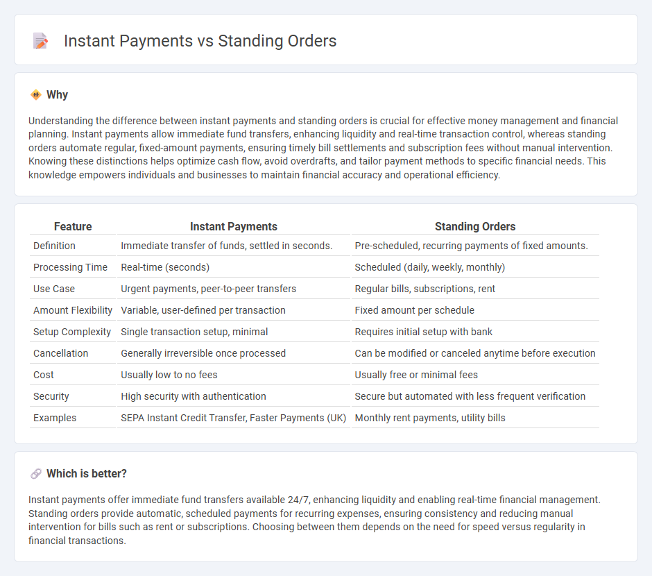 Instant Payments vs Standing Orders in Banking