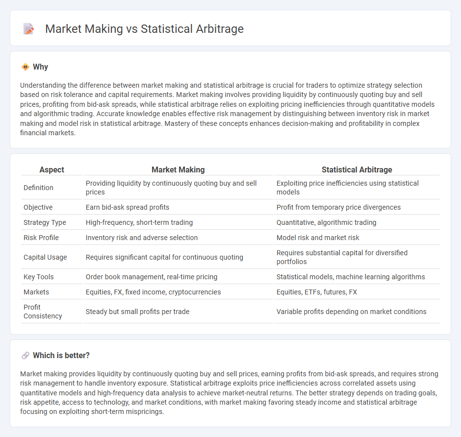 Market Making vs Statistical Arbitrage in Trading