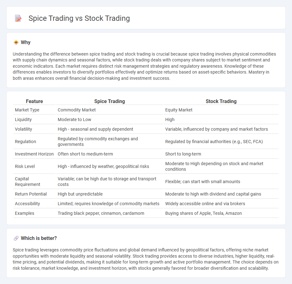 Spice Trading vs Stock Trading in Investment