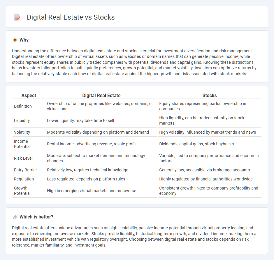 Digital Real Estate vs Stocks in Investment