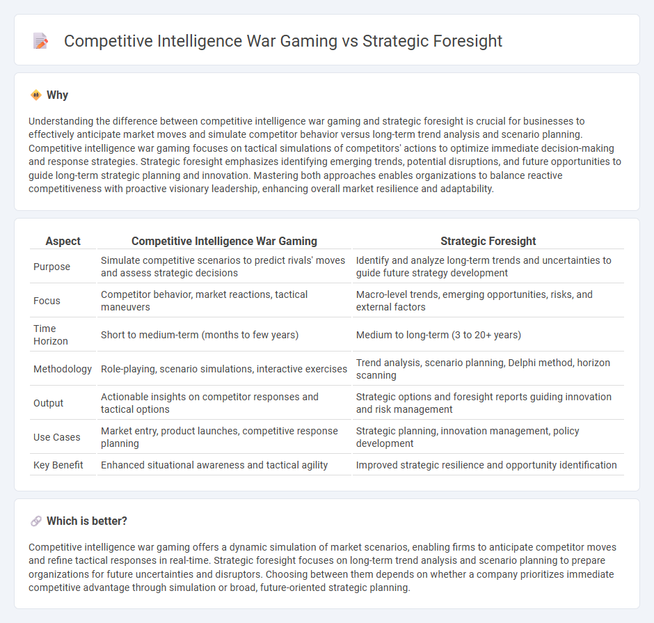 Competitive Intelligence War Gaming vs Strategic Foresight in Consulting