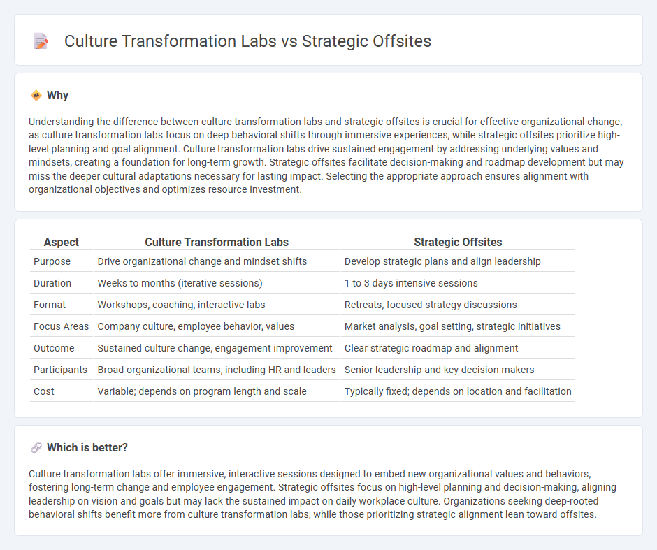 Culture Transformation Labs vs Strategic Offsites in Consulting
