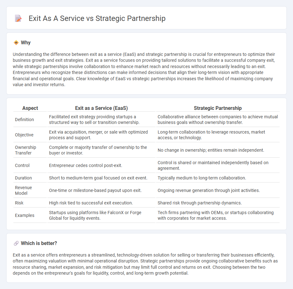 Exit As A Service vs Strategic Partnership in Entrepreneurship