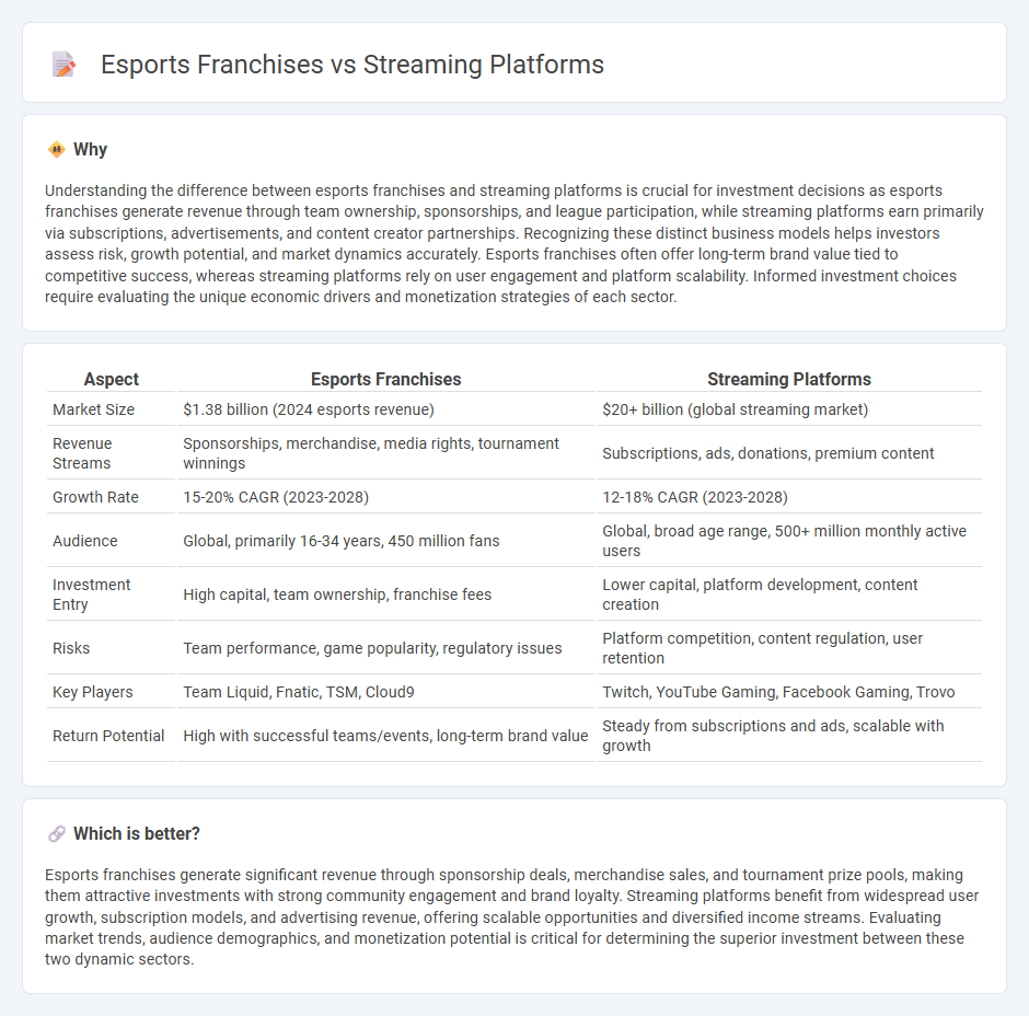Esports Franchises vs Streaming Platforms in Investment