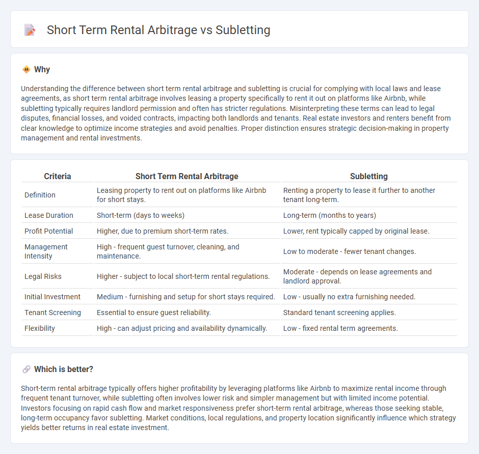 Short Term Rental Arbitrage vs Subletting in Real Estate