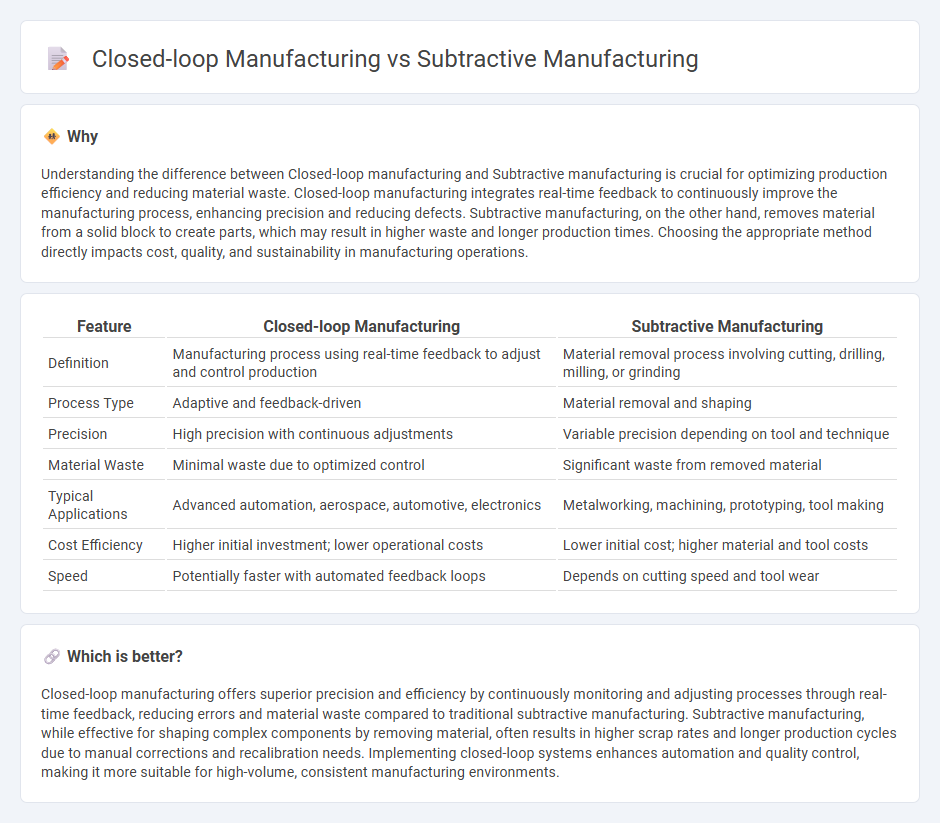 Closed-Loop Manufacturing vs Subtractive Manufacturing in Manufacturing