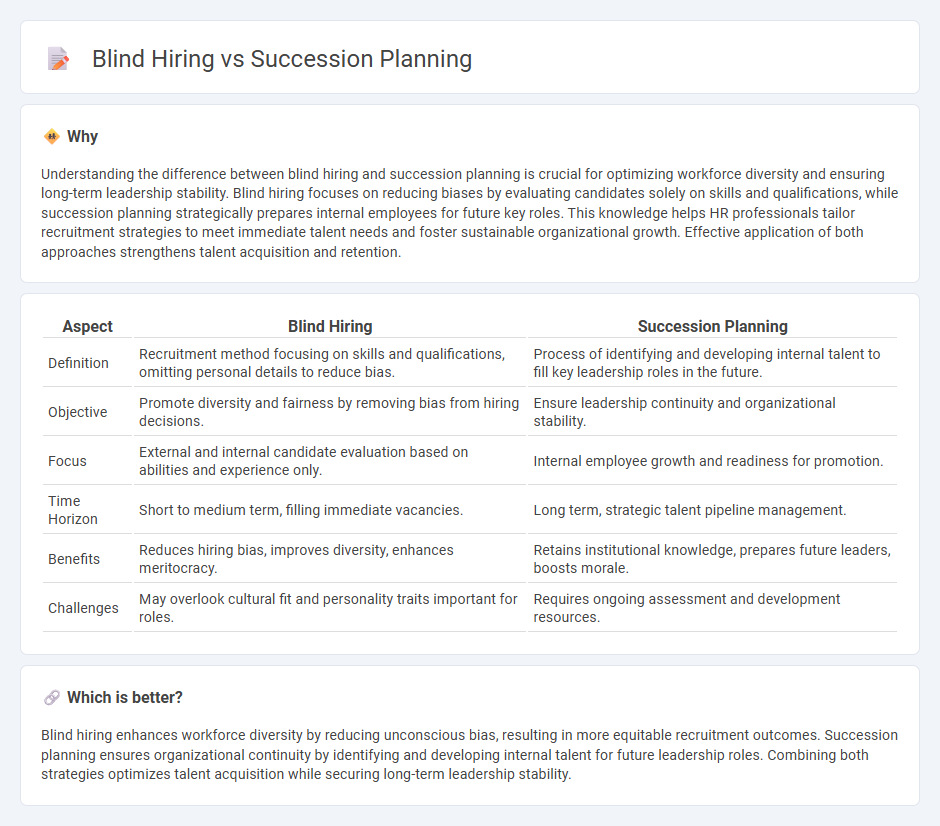 Blind Hiring vs Succession Planning in Human Resources