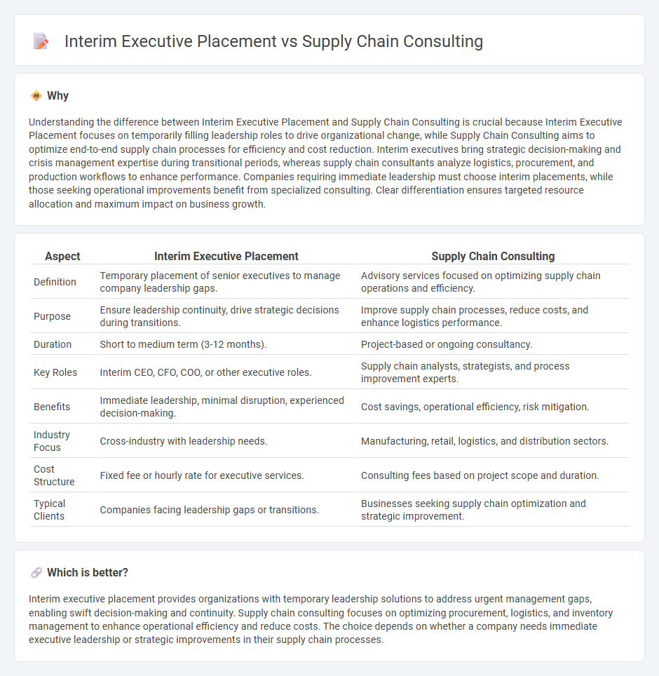 Interim Executive Placement vs Supply Chain Consulting in Consulting
