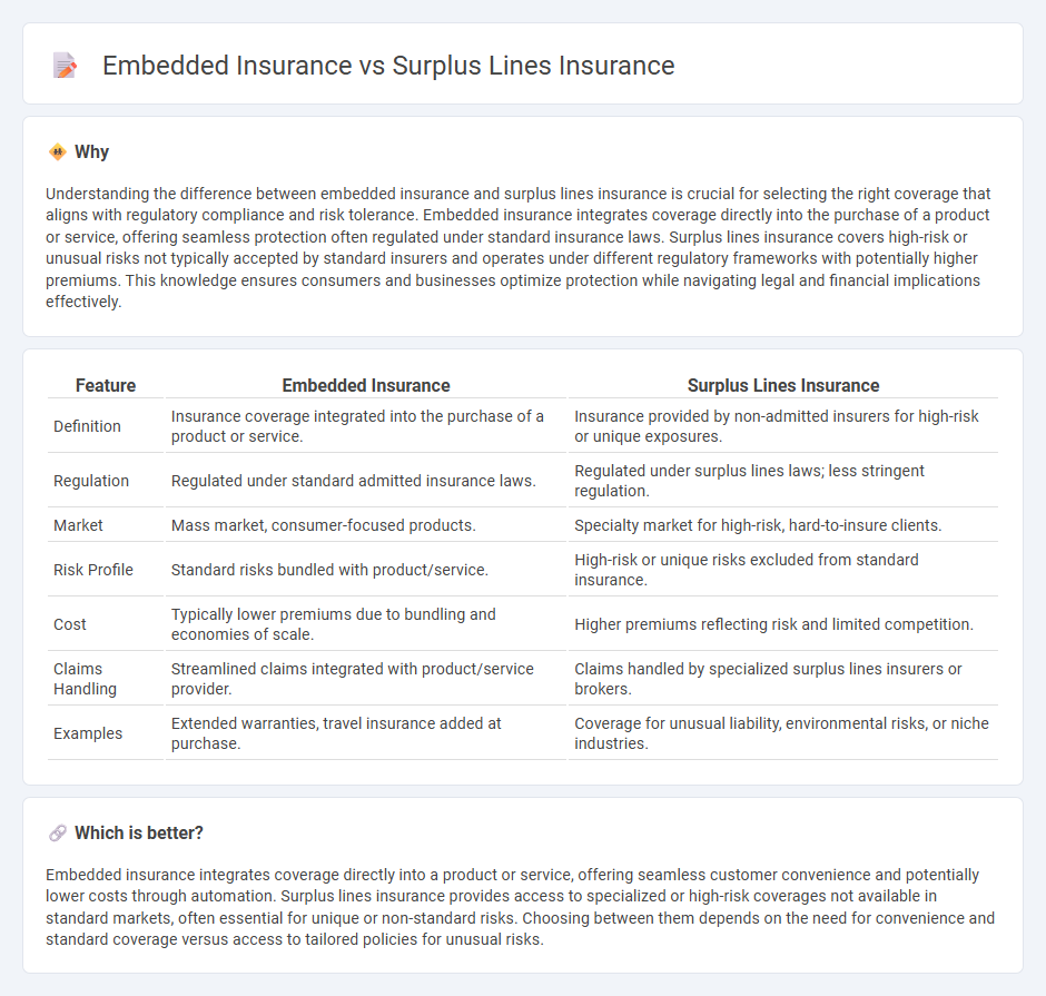 Embedded Insurance vs Surplus Lines Insurance in Insurance