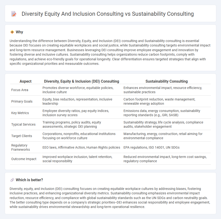 Diversity Equity And Inclusion Consulting vs Sustainability Consulting in Consulting
