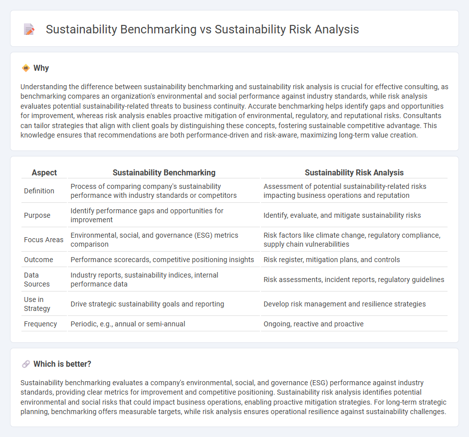 Sustainability Benchmarking vs Sustainability Risk Analysis in Consulting