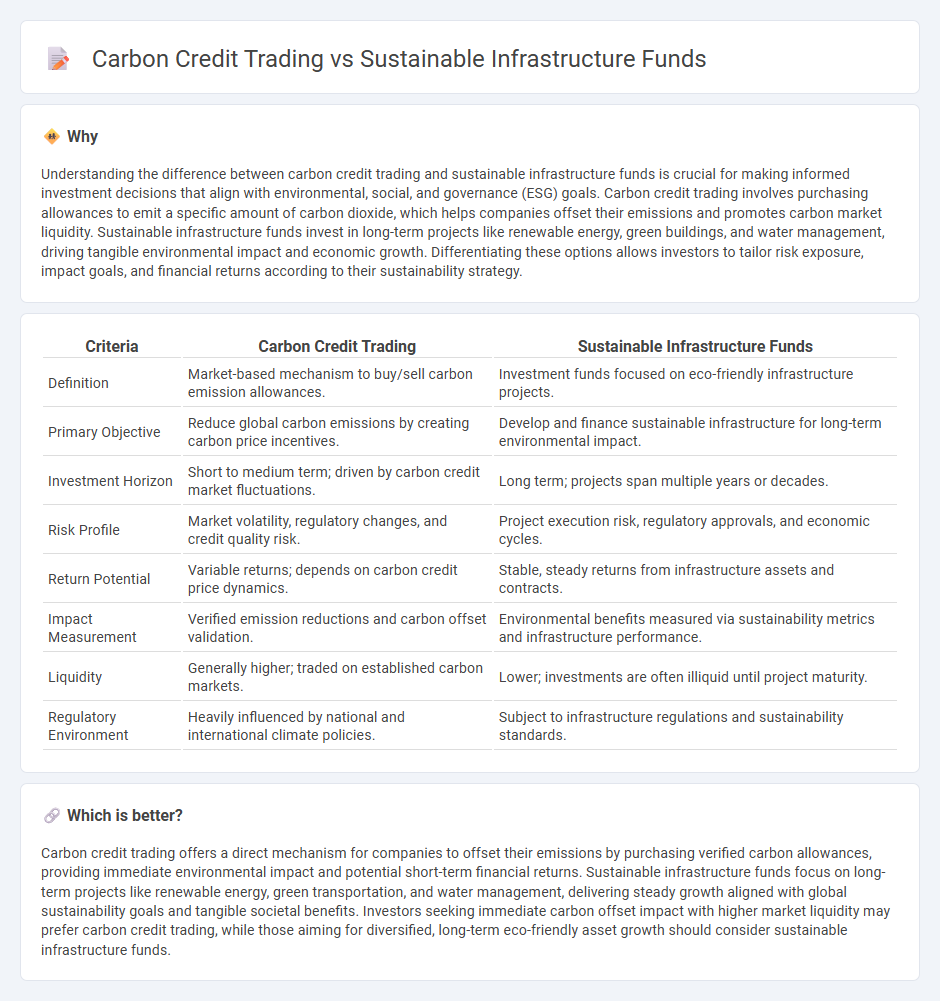 Carbon Credit Trading vs Sustainable Infrastructure Funds in Investment