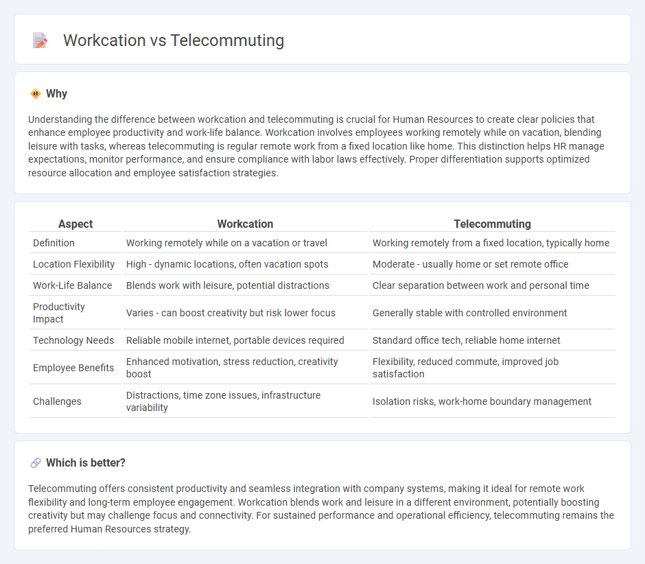 Workcation vs Telecommuting in Human Resources