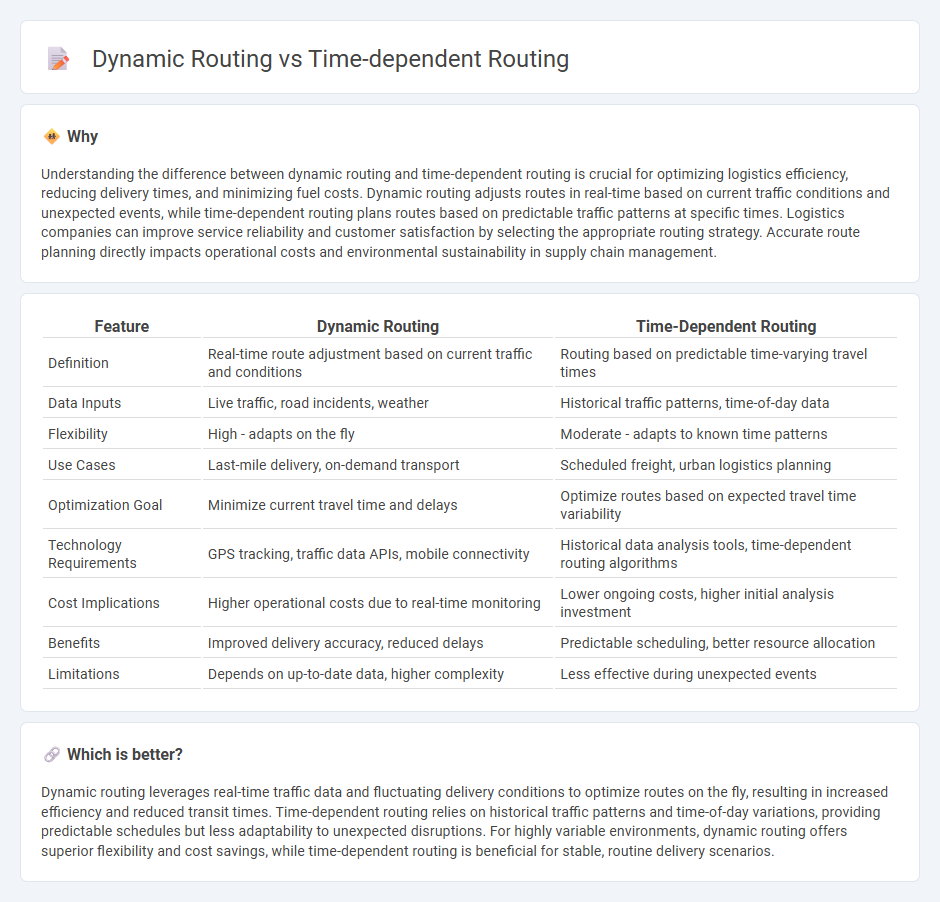 Dynamic Routing vs Time-Dependent Routing in Logistics