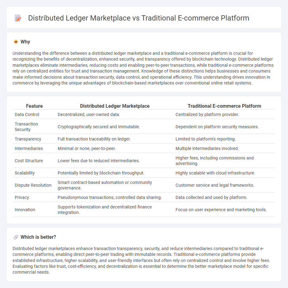 Distributed Ledger Marketplace vs Traditional E-Commerce Platform in Commerce