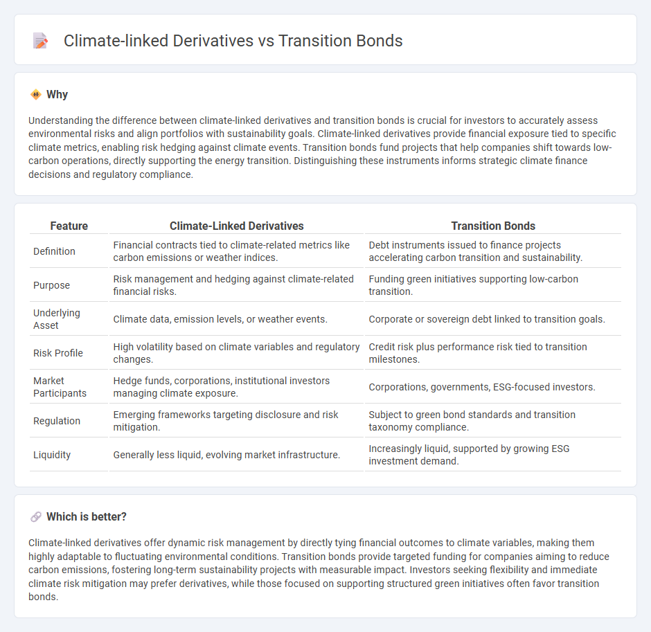 Climate-Linked Derivatives vs Transition Bonds in Finance